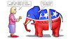 Cartoon: Gespaltene GOP (small) by Harm Bengen tagged elefant,republikaner,gop,hintern,präsident,interview,amtsenthebung,usa,trump,wahlergebnis,wahlsieg,biden,ausschreitungen,aufstand,besetzung,capitol,kapitol,washington,harm,bengen,cartoon,karikatur