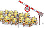 Cartoon: Grenzöffnung (small) by Harm Bengen tagged grenzöffnung,grenze,jubel,corona,coronavirus,ansteckung,pandemie,epidemie,krankheit,schaden,harm,bengen,cartoon,karikatur