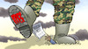 Cartoon: Krieg und Menschenrechte (small) by Harm Bengen tagged menschenrechte,amnesty,international,militär,stiefel,krieg,harm,bengen,cartoon,karikatur