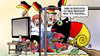 Cartoon: WM-Rausch (small) by Harm Bengen tagged wm,brasilien,rausch,deutschland,fussball,schwarz,rot,gold,nationalfarben,fans,chamaeleon,begeisterung,interesse,harm,bengen,cartoon,karikatur