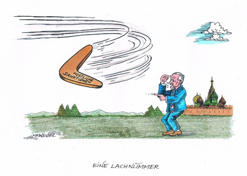 Cartoon: Sanktions-Bumerang (medium) by mandzel tagged russland,sanktionen,usa,europa,bumerang,russland,sanktionen,usa,europa,bumerang