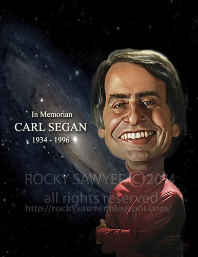 Cartoon: Carl Sagan (medium) by rocksaw tagged carl,sagan
