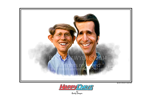 Cartoon: Happy Days (medium) by rocksaw tagged caricature,happy,days