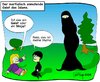 Cartoon: Martialischer geist des Islams (small) by Ex-Muslim-at tagged islam,kopftuch,burka,frau,scharia