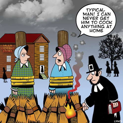 Cartoon: Typical man (medium) by toons tagged witch,burning,at,the,stake,pilgrim,fathers,history,salem,supernatural,paranormal,spirits,witch,burning,at,the,stake,pilgrim,fathers,history,salem,supernatural,paranormal,spirits