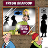 Cartoon: Catch of the day (small) by toons tagged mermaid fish seafood retail shopping catch of the day fresh
