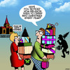 Cartoon: Christmas (small) by toons tagged christmas xmas consumerism presents bying spree