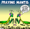 Cartoon: praying mantis (small) by toons tagged insects,prayer,give,thanks,food,dinner,spiders,centerpede