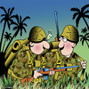 Cartoon: Soldier snail (small) by toons tagged military,snails,slugs,soldier,war,fighting,jungle,fighter