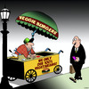 Cartoon: Veggie burgers (small) by toons tagged vegetarians,vegans,hot,dogs,food,stand