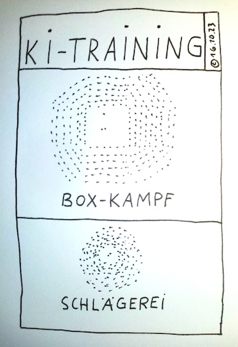 Cartoon: KI-Training (medium) by Müller tagged ki,ai,boxen,schlägerei