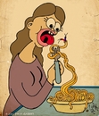 Cartoon: Kablolu Spagetti (small) by majezik tagged makarna spagetti fake taklit urun cable kablolu