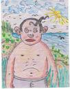 Cartoon: OLD STUFF 1993 - A  Male Sexbomb (small) by RnRicco tagged sketch,ricco,old,stuff,holiday,thailand,sea,water,sun,man,sexbomb,sex,bomb,fat,dune,beach