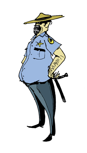 Cartoon: Sherrif Joe (medium) by romwer tagged sherrif,figure,hat,usa,isolated,star