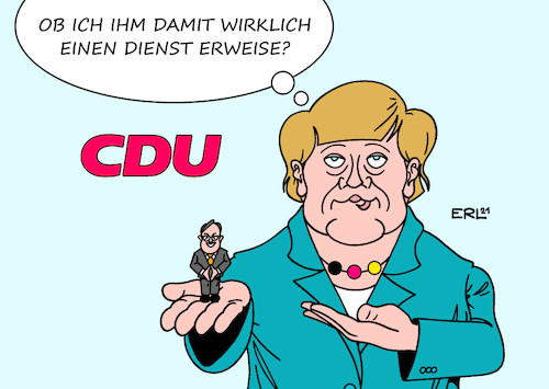 Cartoon: Merkel unterstützt Laschet (medium) by Erl tagged politik,wahl,bundestagswahl,2021,wahlkampf,kanzlerkandidat,union,cdu,csu,armin,laschet,umfragen,absturz,unterstützung,bundeskanzlerin,angela,merkel,beliebtheit,größe,karikatur,erl,politik,wahl,bundestagswahl,2021,wahlkampf,kanzlerkandidat,union,cdu,csu,armin,laschet,umfragen,absturz,unterstützung,bundeskanzlerin,angela,merkel,beliebtheit,größe,karikatur,erl
