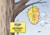 Cartoon: FDP Herbsttagung (small) by Erl tagged fdp,herbsttagung,herbst,tagung,blatt,welken,westerwelle,guido,außenminister,kritik,rücktritt,abruf,bewährung,sturm