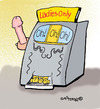 Cartoon: Ladies only Slot machine (small) by EASTERBY tagged lady,gamblers,slot,machines