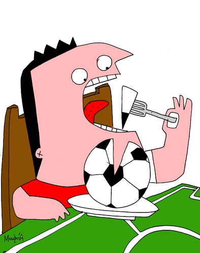Cartoon: FoodBall 2nd version (medium) by Munguia tagged food,fast,soccer,football,munguia,costa,rica,ball,dinner,lunch,monchis,fan,foot