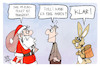 Cartoon: 49-Euro-Ticket (small) by Kostas Koufogiorgos tagged karikatur,koufogiorgos,ticket,weihnachtsmann,osterhase,geschenk,bahn,oepnv