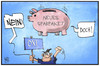 Cartoon: Das neue Sparpaket (small) by Kostas Koufogiorgos tagged karikatur,koufogiorgos,illustration,cartoon,sparschwein,sparpaket,griechenland,oxi,ja,nein,memorandum,austerität,politik,schuldenkrise,europa