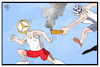 Cartoon: Dieselgate (small) by Kostas Koufogiorgos tagged karikatur,koufogiorgos,illustration,cartoon,dieselgate,daimler,vw,abgasskandal,automobil,wirtschaft,staffellauf,uebergabe,läufer