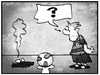 Cartoon: Fußball-WM (small) by Kostas Koufogiorgos tagged karikatur,koufogiorgos,illustration,cartoon,brasilien,deutschland,fussball,wm,celacao,gegner,gegenspieler,dfb,spieler,sport,weltmeisterschaft