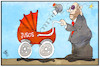 Cartoon: Jusos (small) by Kostas Koufogiorgos tagged karikatur,koufogiorgos,illustration,cartoon,jusos,schulz,spd,wehren,kinderwagen,kind,jungsozialisten,sozialdemokratie
