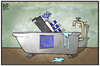 Cartoon: Kommando Untergang (small) by Kostas Koufogiorgos tagged karikatur,koufogiorgos,cartoon,illustration,griechenland,eu,europa,badewanne,titanic,untergang,havarie,politik