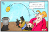 Cartoon: Obergrenze (small) by Kostas Koufogiorgos tagged karikatur,koufogiorgos,illustration,cartoon,obergrenze,csu,hund,merkel,union,politik,koalition