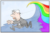 Cartoon: Orban hat Angst (small) by Kostas Koufogiorgos tagged karikatur,koufogiorgos,illustration,cartoon,orban,welle,regenbogen,ungarn,homophobie