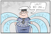 Cartoon: Polizei Hessen (small) by Kostas Koufogiorgos tagged karikatur,koufogiorgos,illustration,cartoon,polizei,hessen,daten,datenleck,datenabfrage,rechtsextremismus,terrorismus