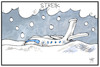 Cartoon: Streik am Flughafen (small) by Kostas Koufogiorgos tagged karikatur,koufogiorgos,illustration,cartoon,flughafen,streik,sicherheitspersonal,arbeitskampf,schnee,winter,wetter,flugzeug