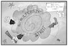 Cartoon: Streit um die Schulferienzeiten (small) by Kostas Koufogiorgos tagged karikatur,koufogiorgos,illustration,cartoon,ferien,schule,schulferien,streit,krieg,bundesländer