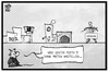 Cartoon: SuedLink (small) by Kostas Koufogiorgos tagged karikatur,koufogiorgos,illustration,cartoon,suedlink,strom,trasse,stromautobahn,ber,stuttgart,21,panne,verspätung,verzögerung,grossprojekt,schlange,anstellen,strommast