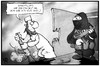 Cartoon: Terrorismus (small) by Kostas Koufogiorgos tagged karikatur,koufogiorgos,illustration,cartoon,terrorismus,terrorist,salafist,islamist,polizist,polizei,razzia,waffe,sauberkeit,fegen,besen