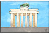 Cartoon: Tesla in Berlin (small) by Kostas Koufogiorgos tagged karikatur,koufogiorgos,illustration,cartoon,tesla,berlin,brandenburg,auto,fabrik,elektromobilität