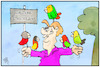 Cartoon: Unter bunten Koalitionsvögeln (small) by Kostas Koufogiorgos tagged karikatur,koufogiorgos,illustration,cartoon,koalition,farben,papagei,vogel,zoo,merkel