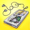 Cartoon: Ipod (small) by illustrator tagged ipod,hard,disk,disc,headphones,display,music,player,illustrator,welleman,