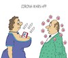 Cartoon: Corona-Warn-App (small) by JotKa tagged coroca,seuche,epidemie,pandemie,virus,corona,warn,app,er,sie,mann,frau,liebe,dating,sex,erotik