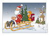 Cartoon: xmas 2g (small) by Micha Strahl tagged micha strahl xmas 2g weihnachtsmann santa claus rebus tannenzweige