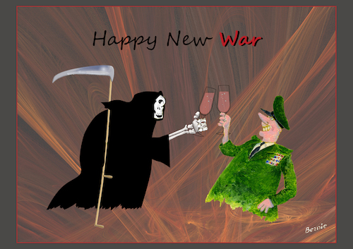 Cartoon: happy new war (medium) by bernie tagged war,new,year