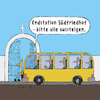 Cartoon: lexatoon Endstation Friedhof (small) by lexatoons tagged lexatoon,endstation,friedhof,rentner,sterben,rollator,senioren,bus,butterfahrt