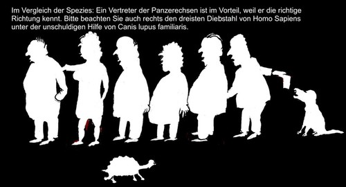 Cartoon: Vergleich der Spezies (medium) by Marbez tagged spezies,panzerechsen,vorteil