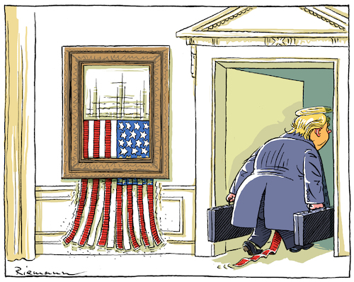 Cartoon: Sore Loser (medium) by Riemann tagged donald,trump,president,united,states,lost,election,loser,republicans,divided,country,banksy,shredder,oval,office,cartoon,george,riemann,donald,trump,president,united,states,lost,election,loser,republicans,divided,country,banksy,shredder,oval,office,cartoon,george,riemann