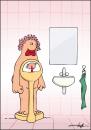 Cartoon: Waage (small) by luftzone tagged waage,wigen,fett,cartoon,schwein,frau,bad,badezimmer