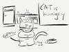 Cartoon: Cat is hungry (small) by Umsturzworte tagged cat,katze,hunger,essen