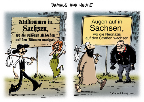 Cartoon: Anti Islam Demo Pegida Touristen (medium) by Schwarwel tagged anti,islam,demo,pegida,touristen,leipzig,kariktur,schwarwel,anti,islam,demo,pegida,touristen,leipzig,kariktur,schwarwel