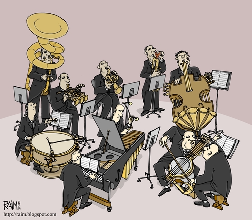 Cartoon: orchestra (medium) by raim tagged cartoon,raim,orchestra