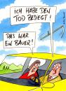 Cartoon: tod besiegt (small) by Peter Thulke tagged tod auto unfall