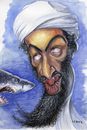 Cartoon: Osama bin Laden and Shark (small) by lloyy tagged osama bin laden shark caricature sea terrorism